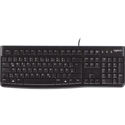 Tastatur Keyboard Media K120 schwarz Logitech 920-002516 Produktbild Front View L