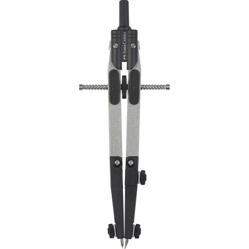 Zirkel schnellverstellbar mit abknick- baren Schenkeln silber Faber Castell 174014 Produktbild Front View L
