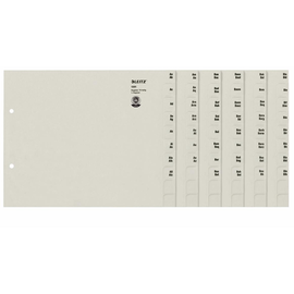 Registerserie A4 halbe Höhe überbreit A-Z 240x200mm für 75 Ordner grau Papier Leitz 1351-00-85 Produktbild