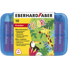 Wachsmalkreiden dreiflächig in Kunststoffbox sortiert wasserfest Eberhard Faber 524011 (ETUI=8+2 STÜCK) Produktbild