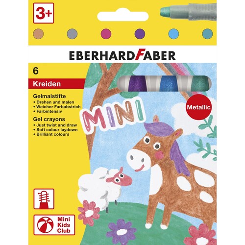 Gelmalstifte Metallic Set Kartonetui farbig sortiert Eberhard Faber 529106 (PACK=6 STÜCK) Produktbild Front View L