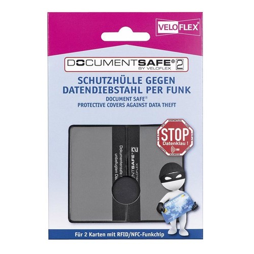 Schutzhüllen DOCUMENTSAFE für 2 Karten 93x59mm schwarz Veloflex 3274800 Produktbild Additional View 1 L