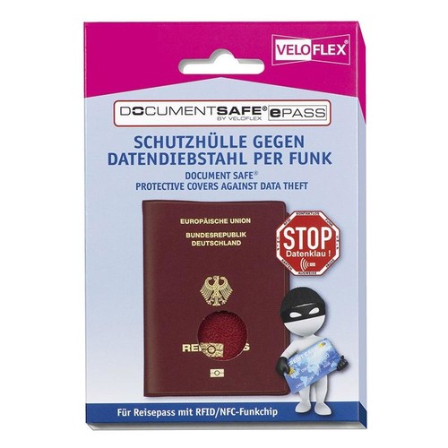 Schutzhüllen DOCUMENTSAFE für ePass 100x135mm rot Veloflex 3259800 Produktbild Additional View 1 L