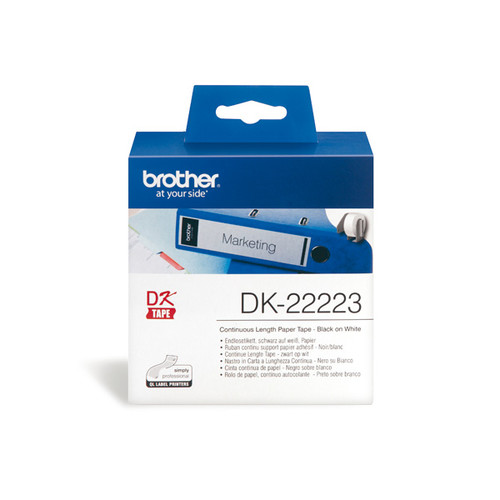 Endlosetikettenrolle 50mmx30,48m weiß Papier Brother DK-22223 (PACK=30,48 METER) Produktbild Additional View 1 L