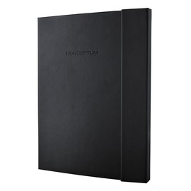Notizbuch CONCEPTUM Softwave mit Magnetverschluss kariert A4+ 245x315mm 194 Seiten schwarz Hardcover Sigel CO141 Produktbild
