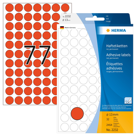 Markierungspunkte 13mm ø rot Herma 2232 (PACK=2464 STÜCK) Produktbild