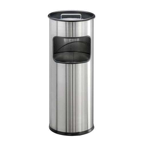 Standascher mit Abfallsammler 2l + 17l metallic silber Edelstahl Durable 3373-23 Produktbild Front View L
