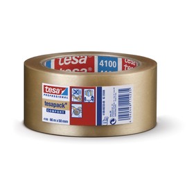 PVC Klebeband 50mmx66m 35my transparent Naturkautschuk Tesa 04100-00227-00 (RLL=66 METER) Produktbild