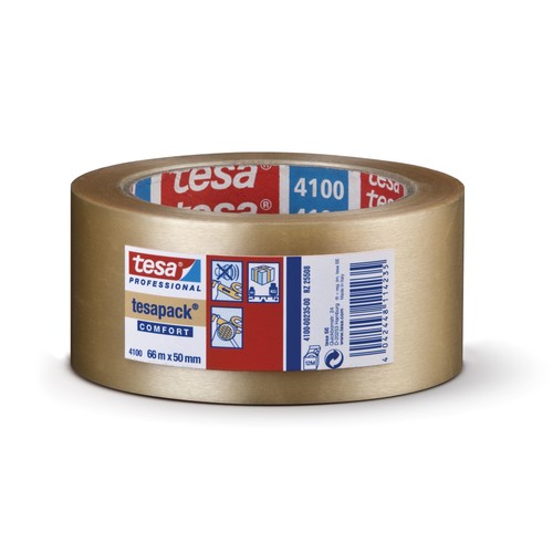 PVC Klebeband 50mmx66m 35my transparent Naturkautschuk Tesa 04100-00227-00 (RLL=66 METER) Produktbild Front View L