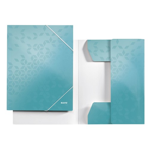 Eckspanner WOW A4 für 250Blatt eisblau metallic PP-laminierter Karton Leitz 3982-00-51 Produktbild Front View L