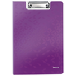 Klemmmappe WOW mit Deckel und Tasche A4 bis 75Blatt violett metallic Polyfoam Leitz 4199-00-62 Produktbild