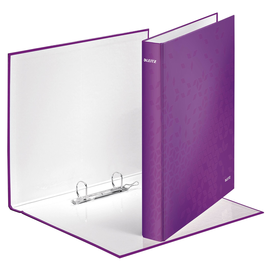 Ringbuch WOW A4 Überbreite 2Ringe Ringe-Ø25mm bis 250Blatt violett metallic Graupappe Leitz 4241-00-62 Produktbild