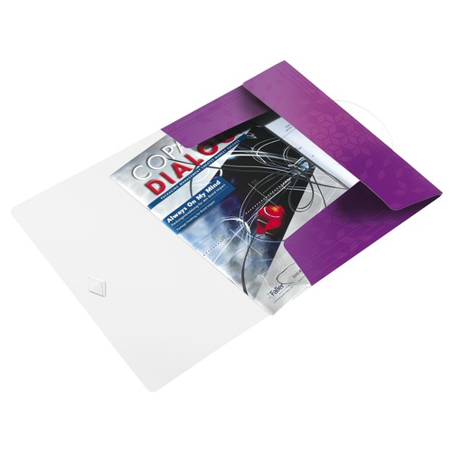 Eckspanner WOW mit 3 Klappen A4 für 150Blatt violett metallic PP Leitz 4599-00-62 Produktbild