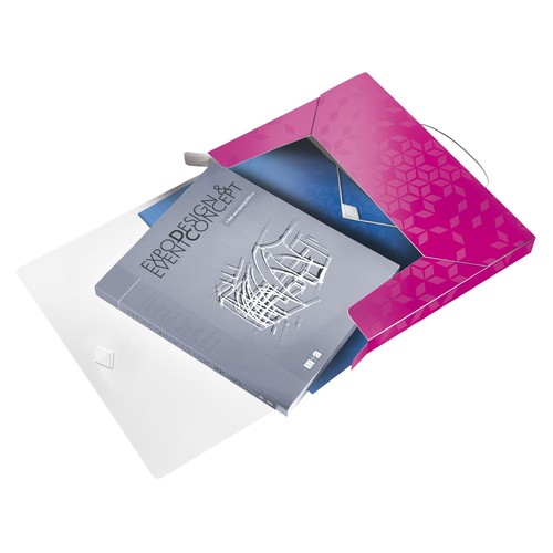 Ablagebox WOW für A4 330x250x38mm für 250Blatt pink metallic PP Leitz 4629-00-23 Produktbild Front View L