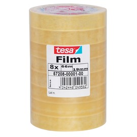 Klebefilm Standard 19mm x 66m transparent Tesa 57208-00001-00 (PACK=8 ROLLEN) Produktbild