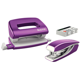 Schreibtischset Mini Locher und Heftgerät NeXXt WOW violett metallic Leitz 5561-20-62 Produktbild