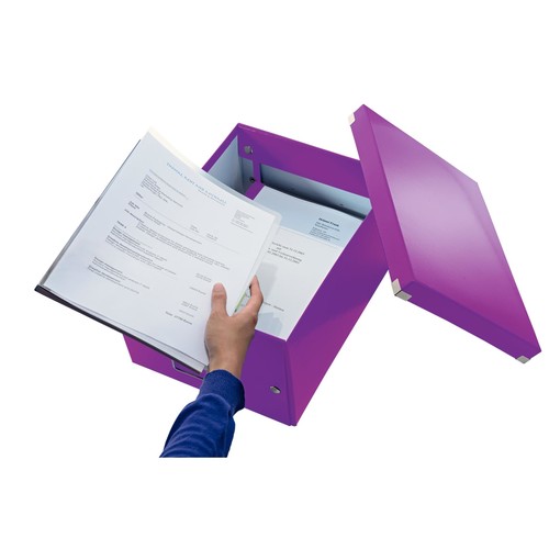Archivbox WOW Click & Store 281x200x370mm violett metallic Leitz 6044-00-62 Produktbild Additional View 1 L