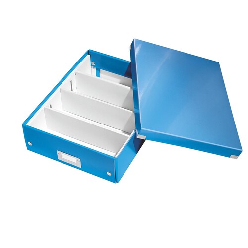 Organisationsbox WOW Click & Store 370x281x100mm blau metallic Leitz mittel 6058-00-36 Produktbild Additional View 1 L