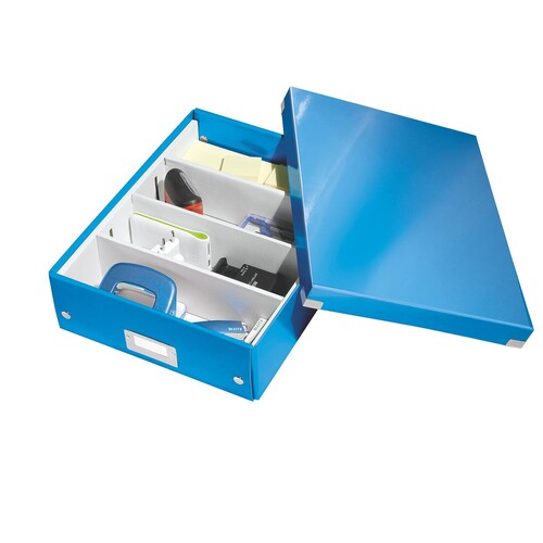 Organisationsbox WOW Click & Store 370x281x100mm blau metallic Leitz mittel 6058-00-36 Produktbild Additional View 2 L