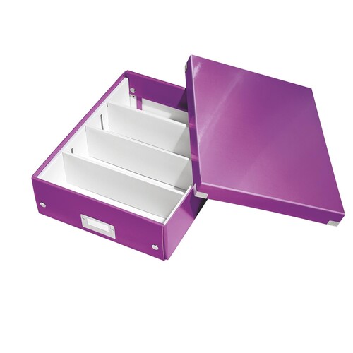 Organisationsbox WOW Click & Store 370x281x100mm mittel violett Leitz 6058-00-62 Produktbild Additional View 1 L