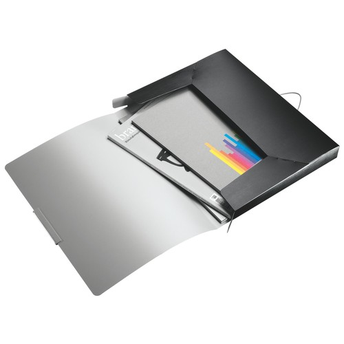 Ablagebox Style für A4 330x250x37mm für 250Blatt satin schwarz PP Leitz Leitz 3956-00-94 Produktbild Front View L