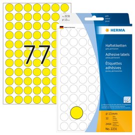 Markierungspunkte 13mm ø gelb Herma 2231 (PACK=2464 STÜCK) Produktbild