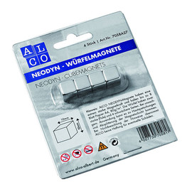 Magnete Würfel NEODYN 10x10x10mm silber gebürstet ALCO 7058A27 (PACK=4 STÜCK) Produktbild