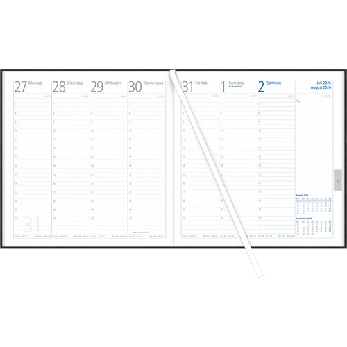 Wochenbuch 2026 21x21cm 1Woche/2Seiten anthrazit Zettler 786-0021 Produktbild Additional View 1 L
