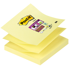 Haftnotizen Post-it Super Sticky Z-Notes Einzelblock 76x76mm gelb Z-Faltung 3M Papier R33012SY (ST=90 BLATT) Produktbild