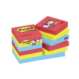 Haftnotizen Post-it Super Sticky Notes 51x51mm Bora Bora Papier 3M 62212SJ (PACK=12x 90 BLATT) Produktbild