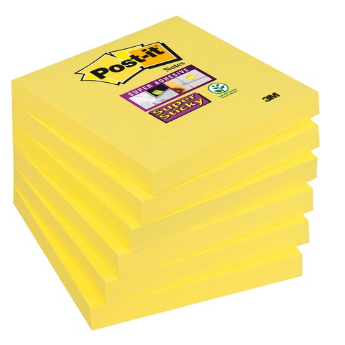 Haftnotizen Post-it Super Sticky Notes Einzelblock 76x76mm narzissengelb 3M Papier 654-S6 (ST=90 BLATT) Produktbild