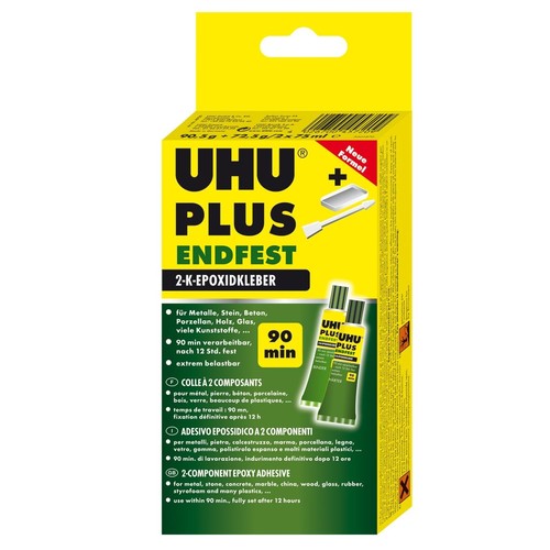 2-Komponenten-Klebstoff Plus Endfest neue Formel 163g Tube Härter+Binder UHU 45720 (SCH=163 GRAMM) Produktbild Front View L