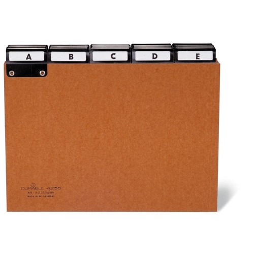 Leitregister A-Z 25-teilig A4 quer braun Pressspan Durable 4245-11 Produktbild Front View L