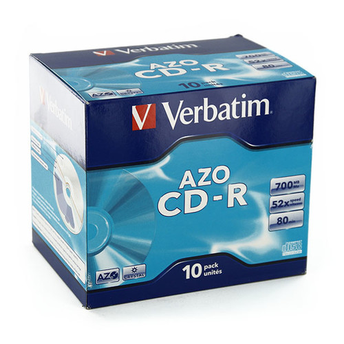 CD Rohling CD-R DataLife Plus Jewel Case 52er Speed 700MB/80Min. Verbatim 43327 (PACK=10 STÜCK) Produktbild Front View L