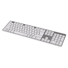 Tastatur Slimline Keyboard Rossano USB weiß/silber Hama 00050453 Produktbild