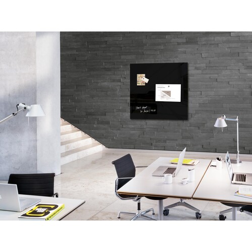 Glas-Magnetboard artverum 1000x1000x15mm schwarz inkl. Magnete Sigel GL200 Produktbild Additional View 1 L