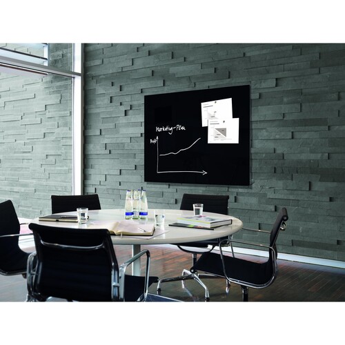 Glas-Magnetboard artverum 1200x900x15mm schwarz inkl. Magnete Sigel GL210 Produktbild Additional View 2 L