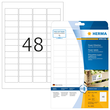 Etiketten Inkjet+Laser+Kopier 45,7x21,2mm auf A4 Bögen weiß extrem stark haftend Herma 10902 (PACK=1200 STÜCK) Produktbild