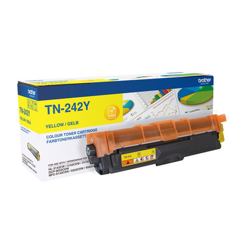 Toner für Brother HL-3152CDW/3172CDW 1400Seiten yellow Brother TN-242Y Produktbild Front View L