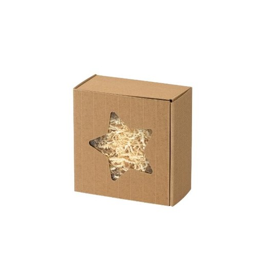 Geschenkverpackung Allround natur Stern 200 x 200 x 100mm Famulus 200002 Produktbild Front View L