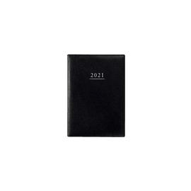 Buchkalender 2023 A5 15x21cm 1Tag/1Seite Leder schwarz wattiert Zettler 836-2120 Produktbild