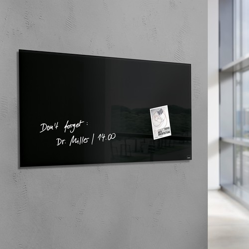 Glas-Magnetboard artverum 1300x550x15mm schwarz inkl. Magnete Sigel GL240 Produktbild Additional View 6 L