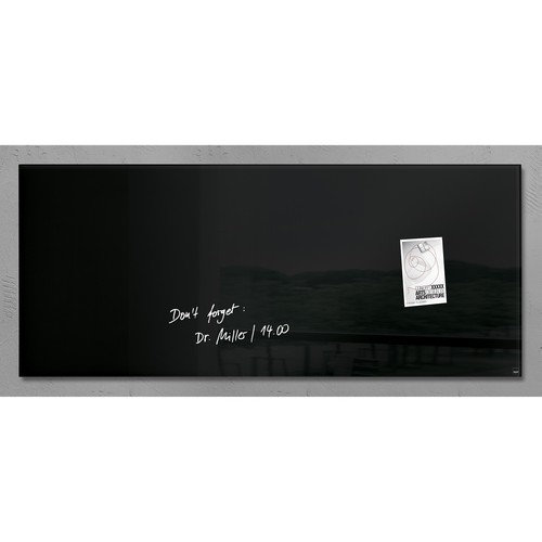 Glas-Magnetboard artverum 1300x550x15mm schwarz inkl. Magnete Sigel GL240 Produktbild