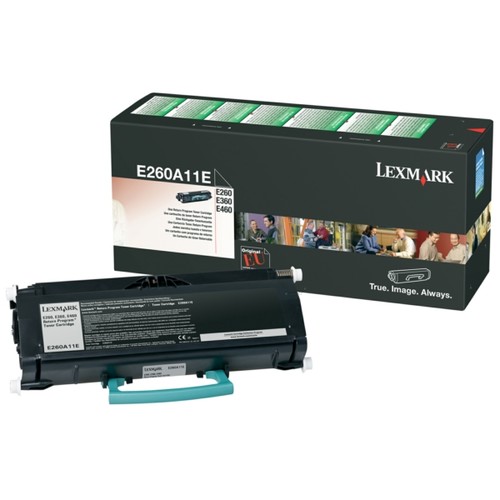 Toner für Optra E260/360/460 3500Seiten schwarz Lexmark E260A11E Produktbild Front View L