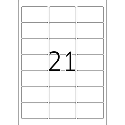 Folien-Etiketten Laser+Kopier 63,5x38,1mm auf A4 Bögen permanent glasklar transparent Herma 8017 (PACK=525 STÜCK) Produktbild Additional View 2 L