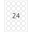 Folien-Etiketten Laser+Kopier 40mm Ø auf A4 Bögen permanent glasklar transparent Herma 8023 (PACK=25 STÜCK) Produktbild Additional View 2 S