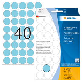 Markierungspunkte 19mm ø blau Herma 2253 (PACK=1280 STÜCK) Produktbild