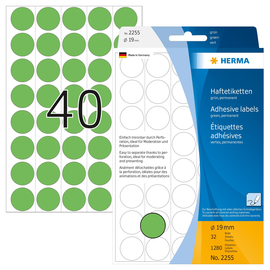 Markierungspunkte 19mm ø grün Herma 2255 (PACK=1280 STÜCK) Produktbild