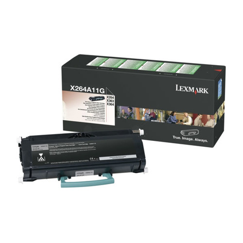 Toner für X264DN/X363DN/X364 3500Seiten schwarz Lexmark X264A11G Produktbild Front View L