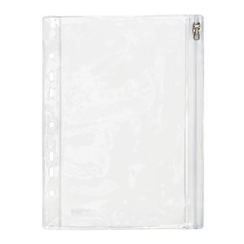 Gleitverschluss-Taschen mit Zip und Abheftrand ca. A5 hoch 210x140mm transparent PVC Foldersys 40420-00 Produktbild